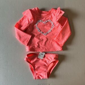 Pink Polka Dot Swimsuit Set